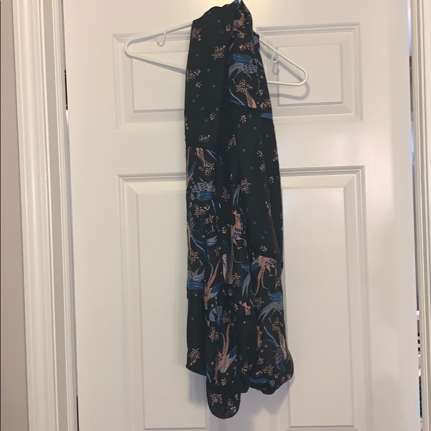 Bird Patterned Infinity Scarf